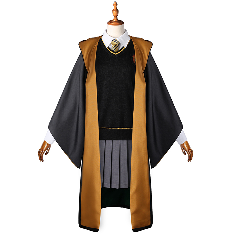 Harry Potter Hufflepuff Uniform Damen Cosplay Kostüm für Kinder Erwachsene Halloween