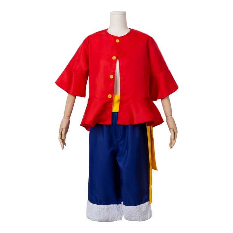 One Piece Monkey D Luffy Cosplay Kostüm für Kinder Erwachsene Halloween